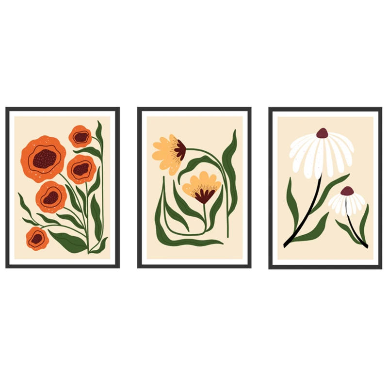 Statik Tutunma Özellikli Tablo - Poster Çiçek (Model- 49)