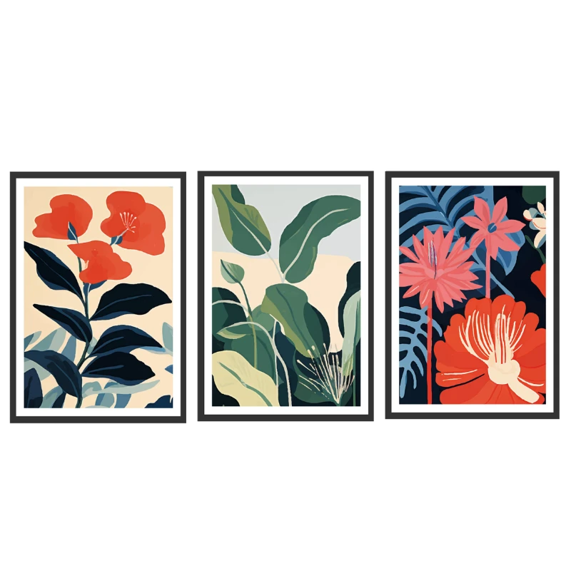 Statik Tutunma Özellikli Tablo - Poster Çiçek (Model- 50)