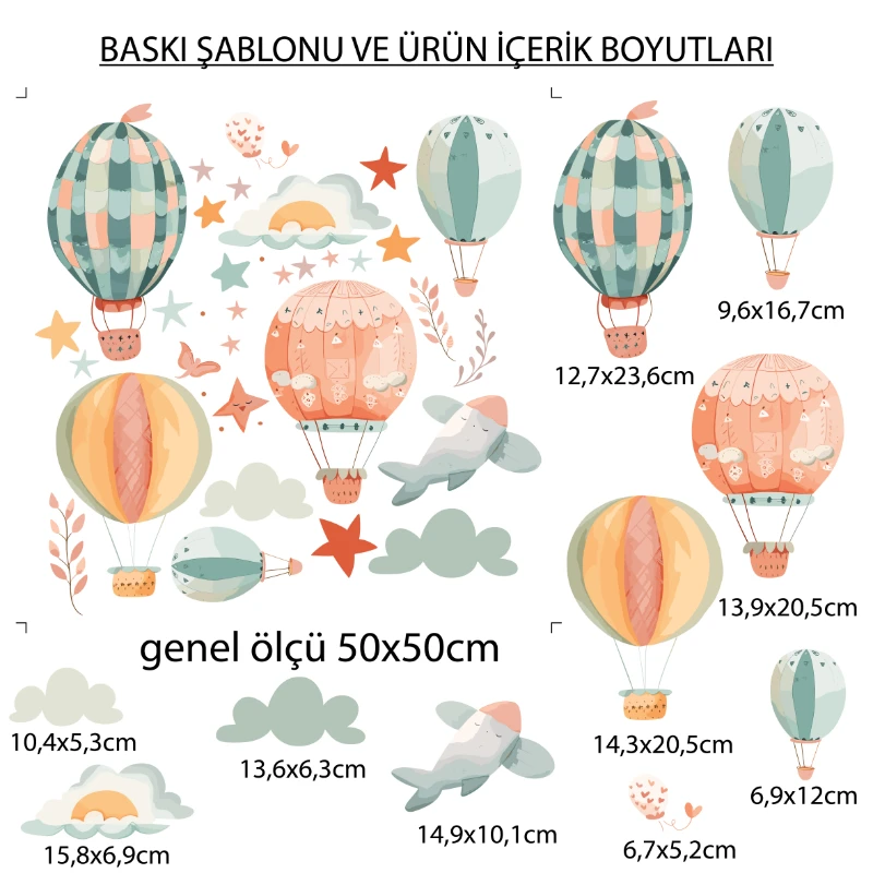 Çocuk Uçan Balon Sticker (Model-7)