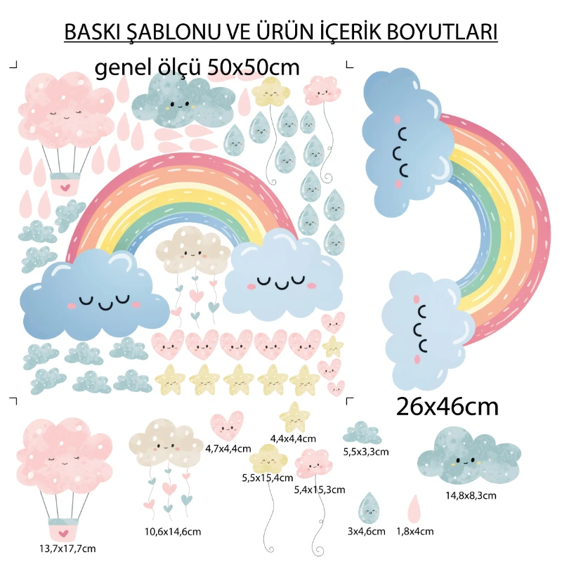 Çocuk Gökkuşağı Sticker (Model-10)