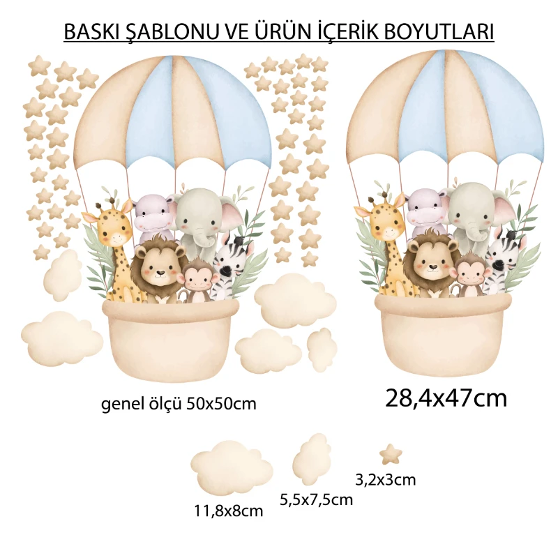 Çocuk Uçan Balon Sticker (Model-8)
