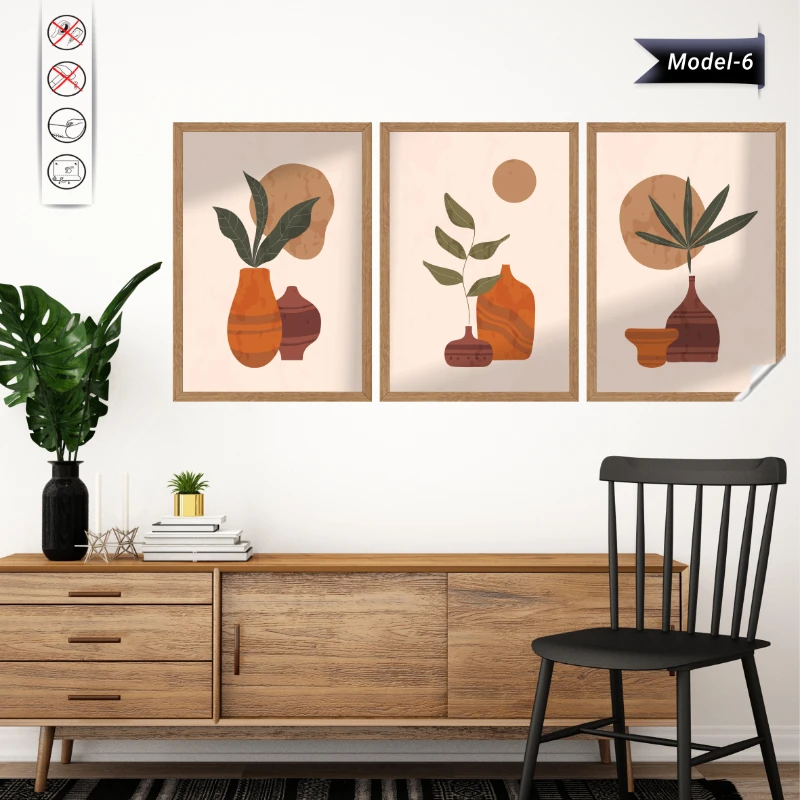 Statik Tutunma Özellikli Tablo - Poster Modern (Model- 6)
