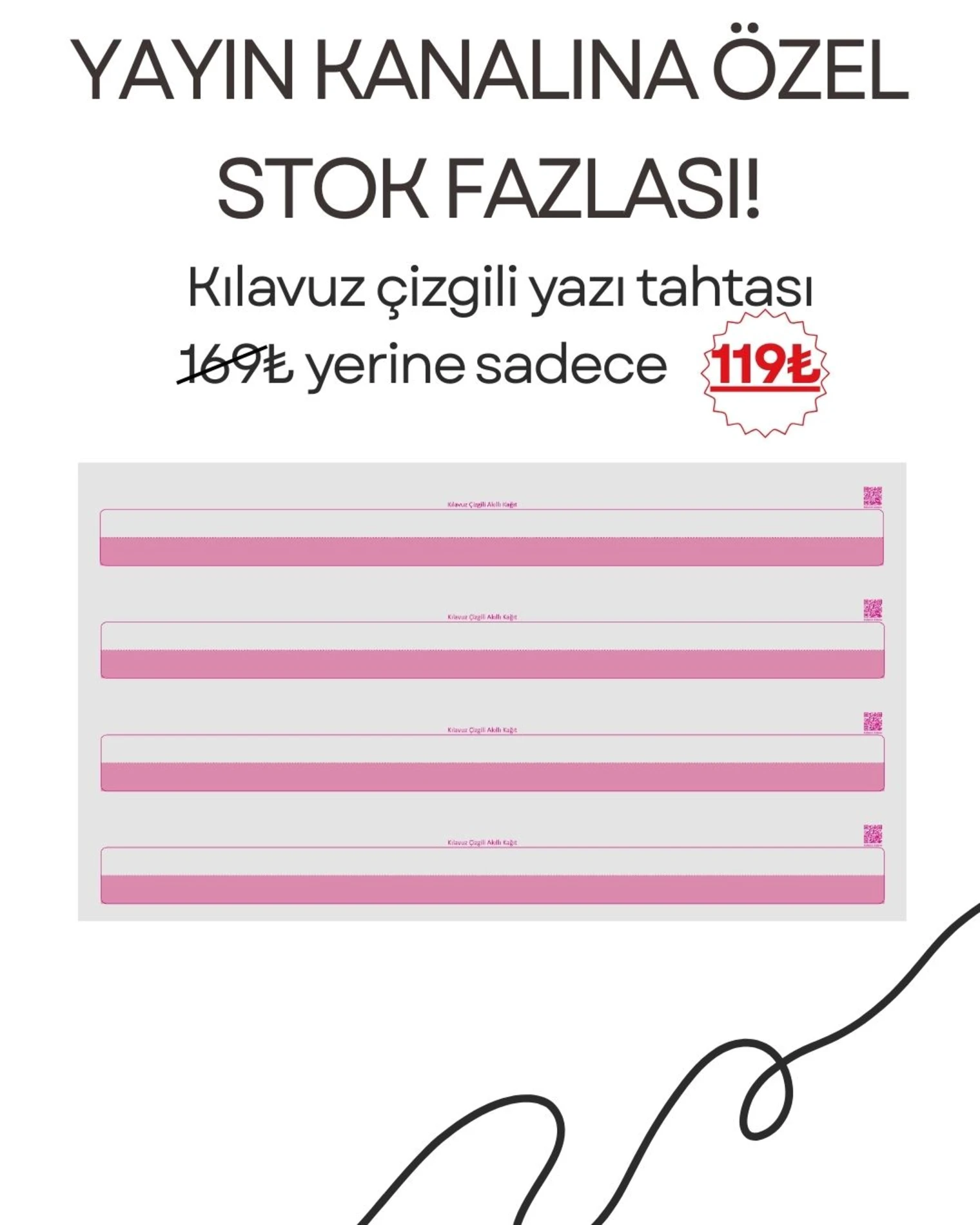 Yayın Kanalına Özel  Stok Fazlası Kılavuz Çizgili
