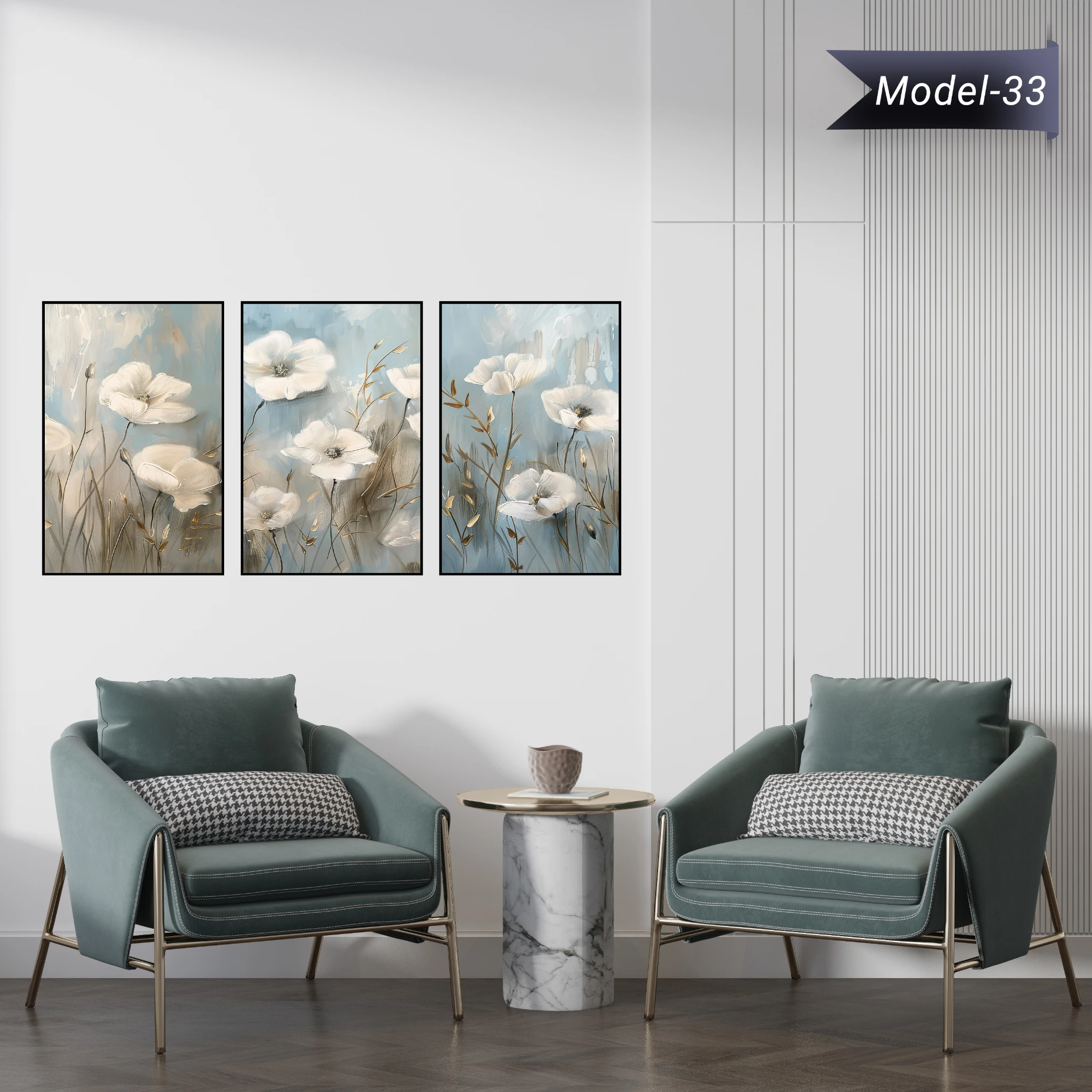 Statik Tutunma Özellikli Tablo - Poster Çiçek (Model- 33)