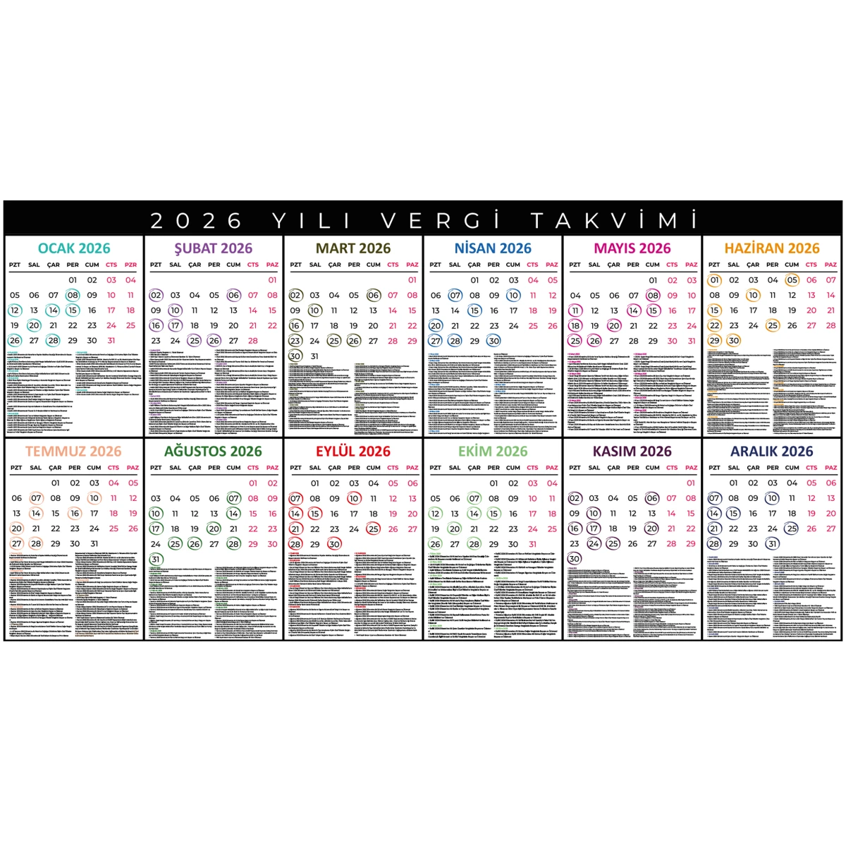 Statik Kağıt 2026 Vergi Takvimi  