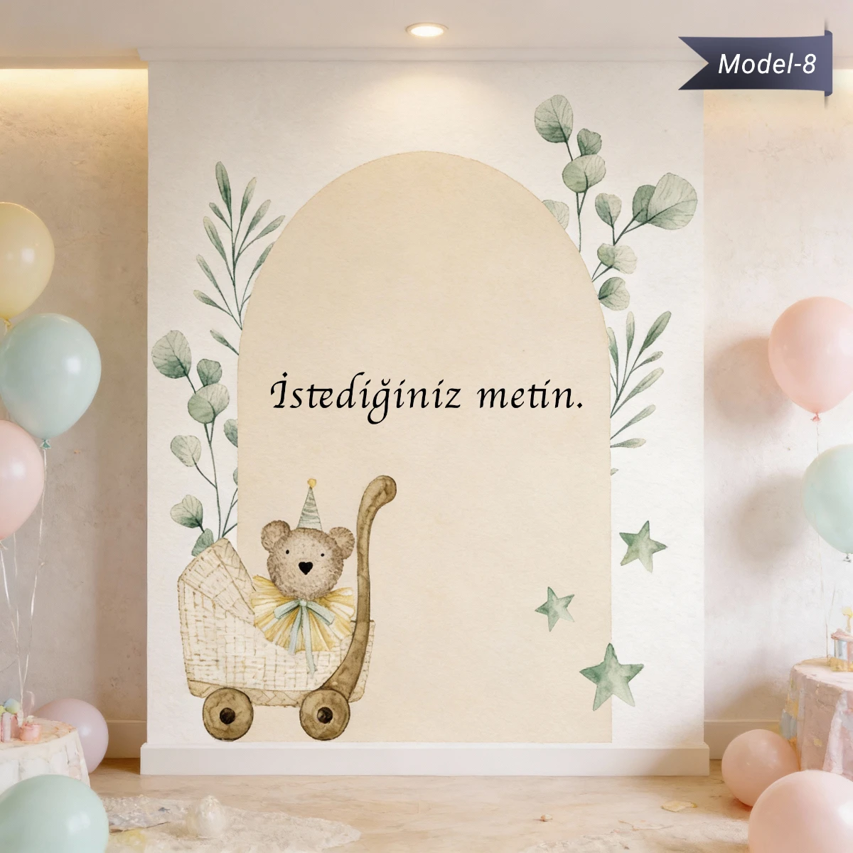 Statik Tutunma Özellikli Doğum Günü Tablo - Poster Özel Gün ( Model - 8)