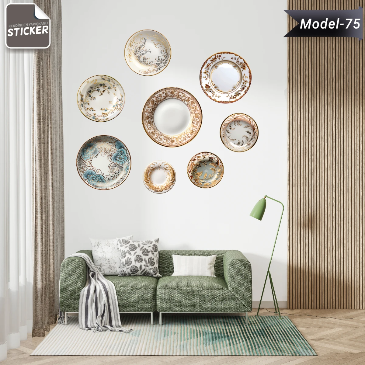 Ev Dekorasyon Tabak  Sticker (Model-75)