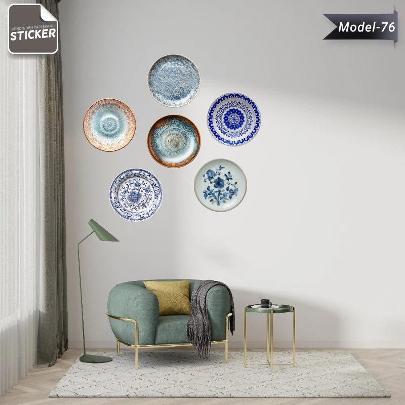 Ev Dekorasyon Tabak  Sticker (Model-76)