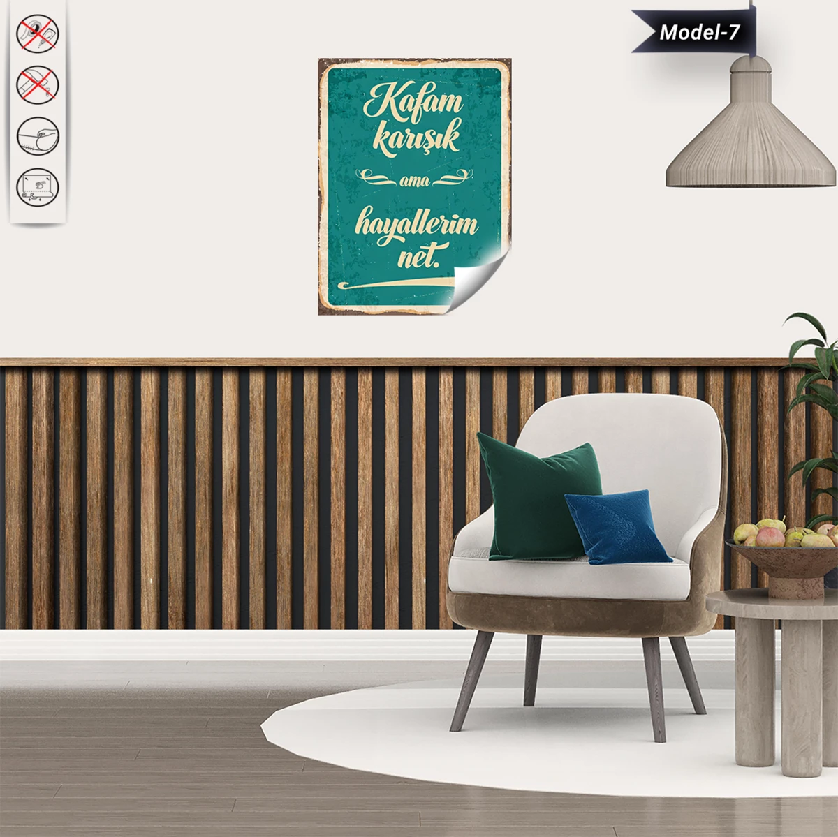 Statik Tutunma Özellikli Tablo - Poster Mizah (Model -7)