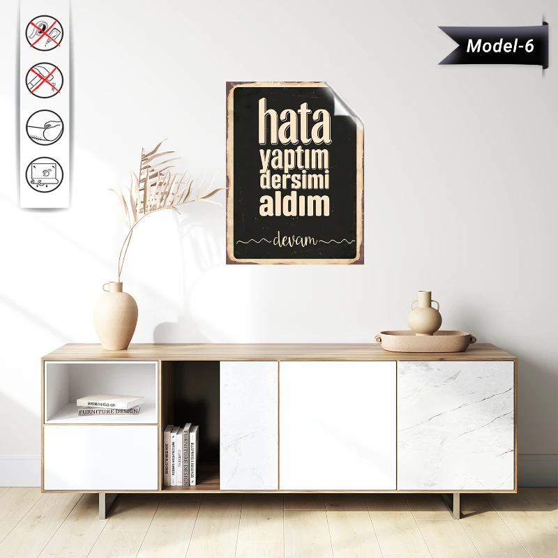 Statik Tutunma Özellikli Tablo - Poster Mizah (Model -6)