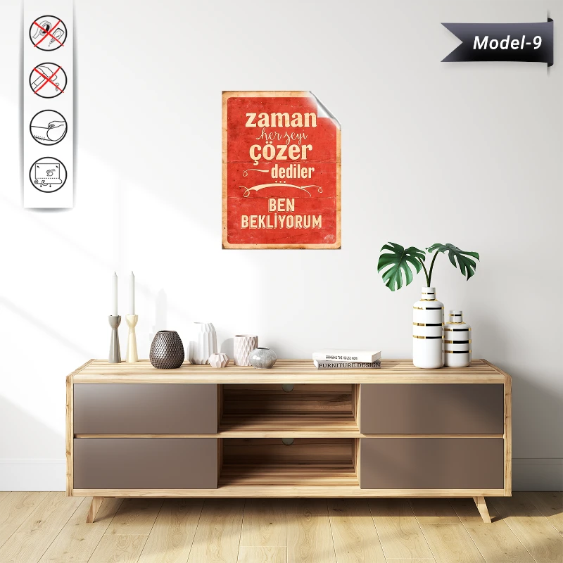 Statik Tutunma Özellikli Tablo - Poster Mizah (Model -9)