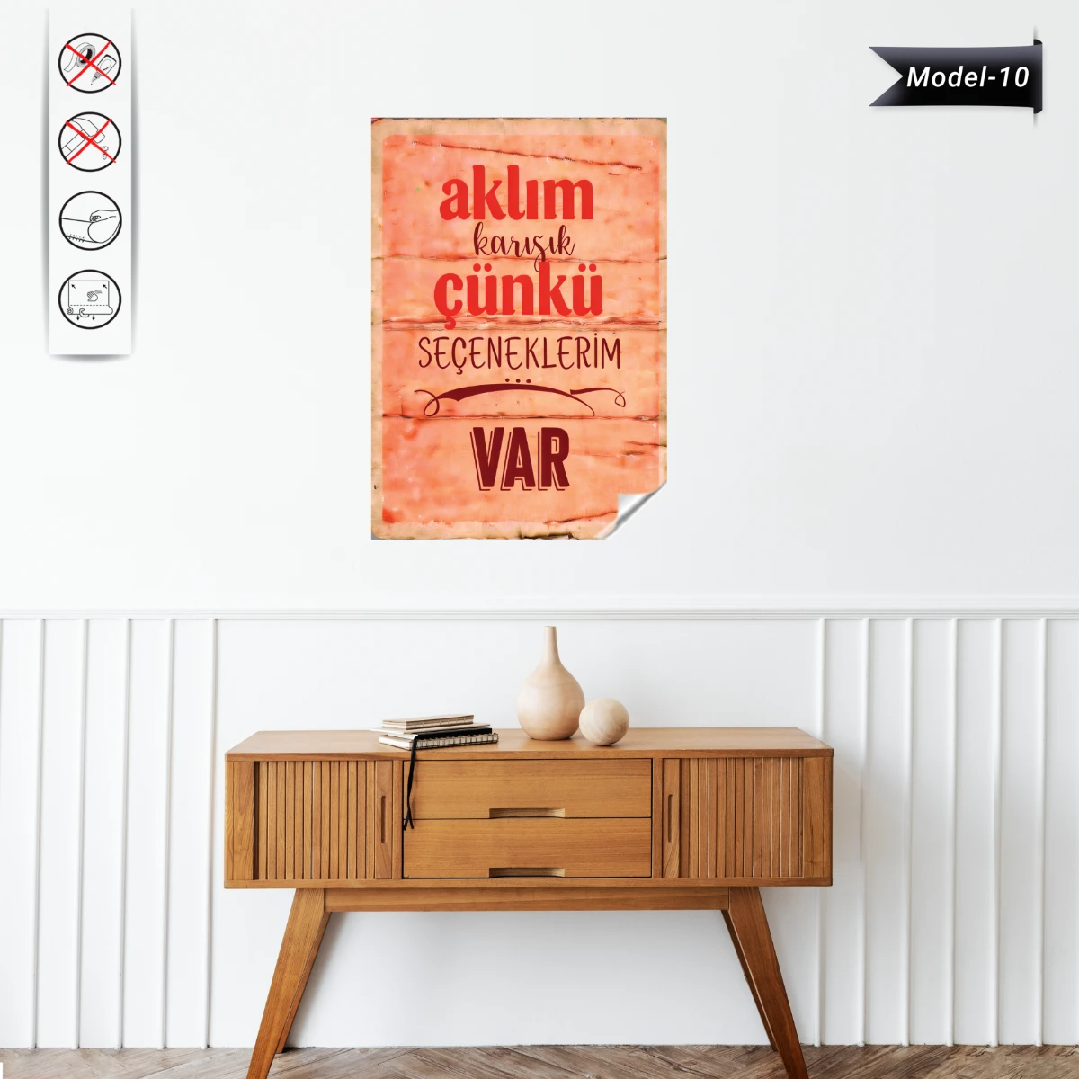 Statik Tutunma Özellikli Tablo - Poster Mizah (Model -10)