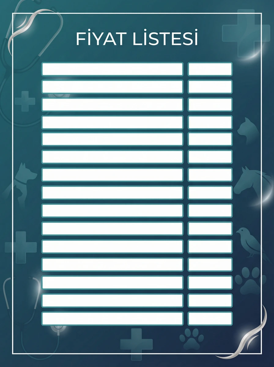 Yapışkanlı Veteriner Fiyat Listesi  (Model- 18) 