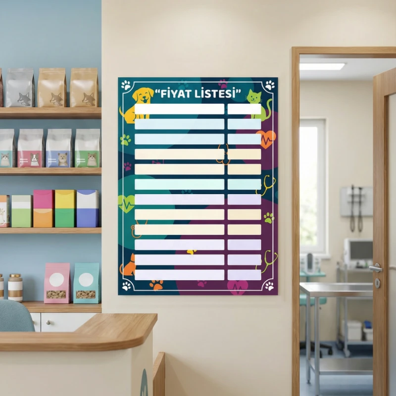 Yapışkanlı Veteriner Fiyat Listesi  (Model- 16)