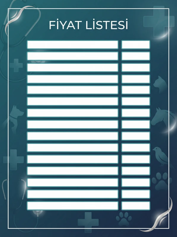 Yapışkanlı Veteriner Fiyat Listesi  (Model- 18)