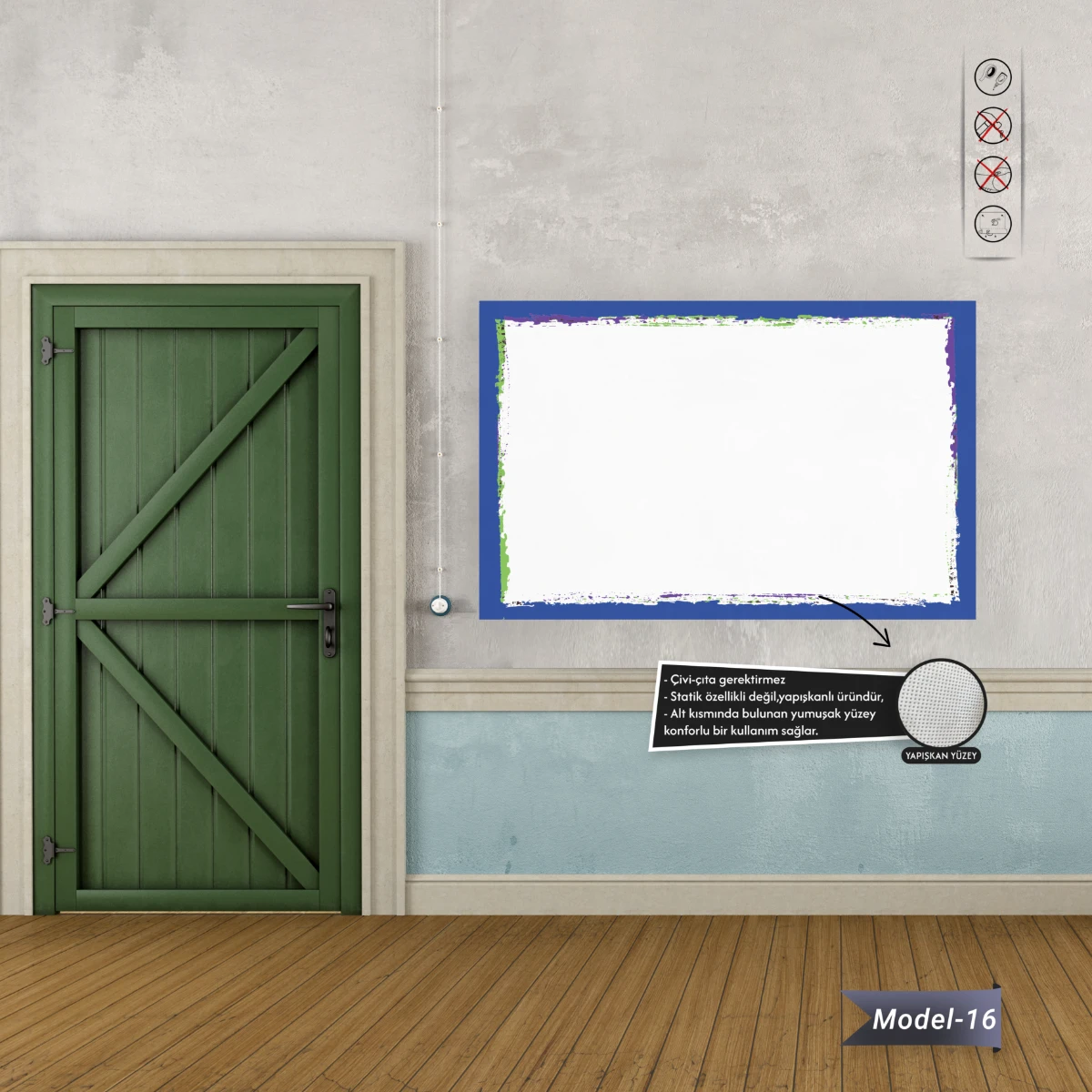 Yapışkanlı Renkli Profesyonel Tahta ( Model -16)