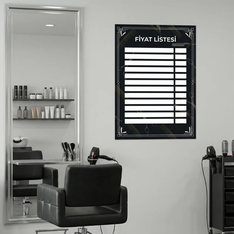 Yapışkanlı Kuaför Fiyat Listesi  (Model- 22)