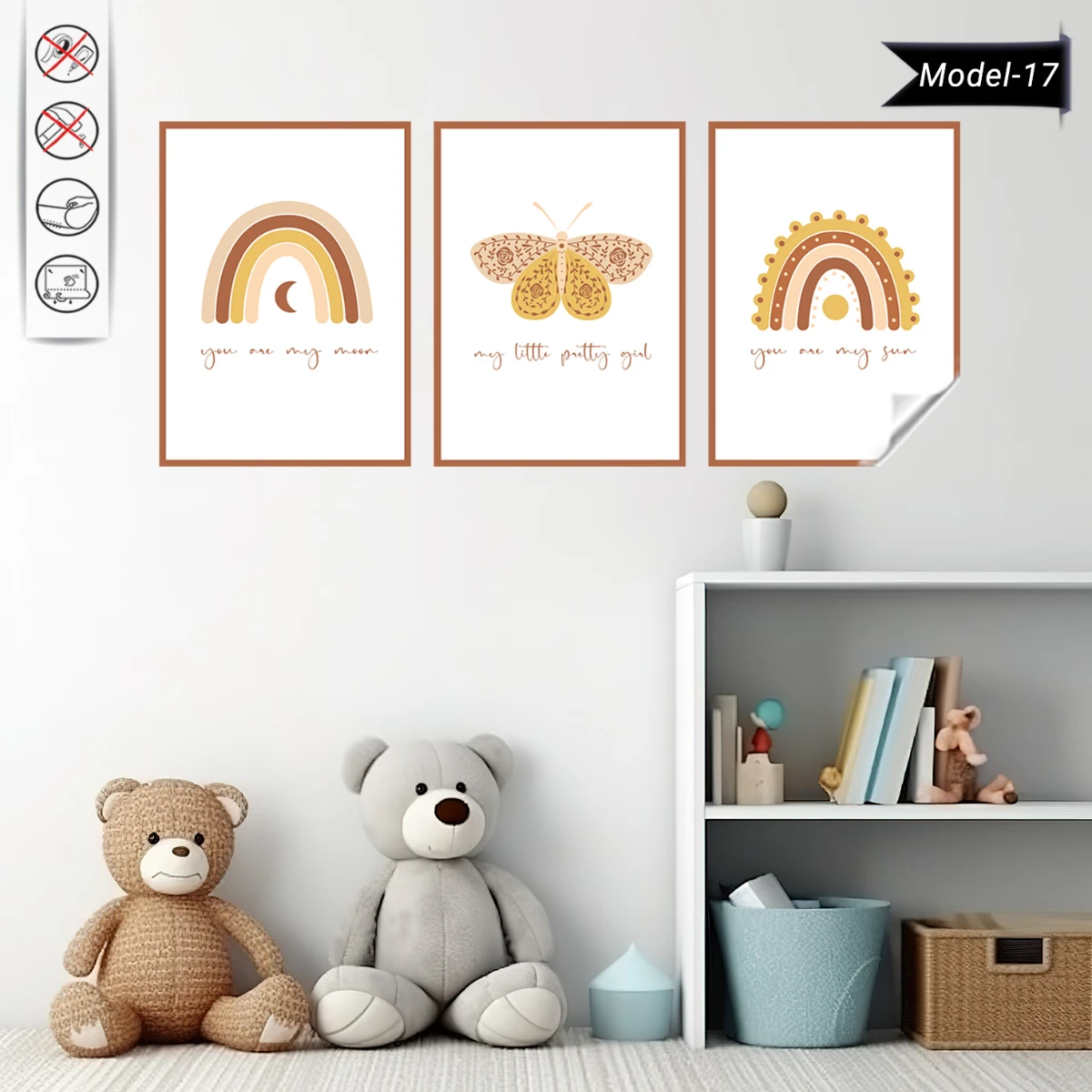 Statik Tutunma Özellikli Tablo - Poster Çocuk Odası (Model-17)