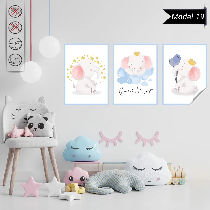 Statik Tutunma Özellikli Tablo - Poster Çocuk Odası (Model-19)