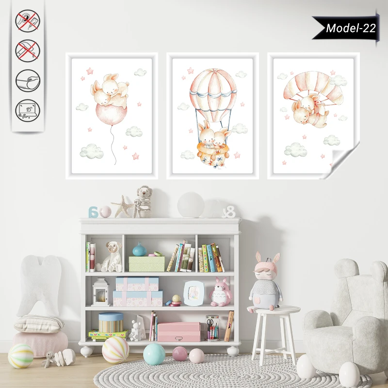 Statik Tutunma Özellikli Tablo - Poster Çocuk Odası (Model-22)
