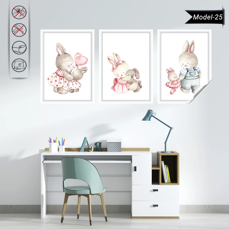 Statik Tutunma Özellikli Tablo - Poster Çocuk Odası (Model-25)