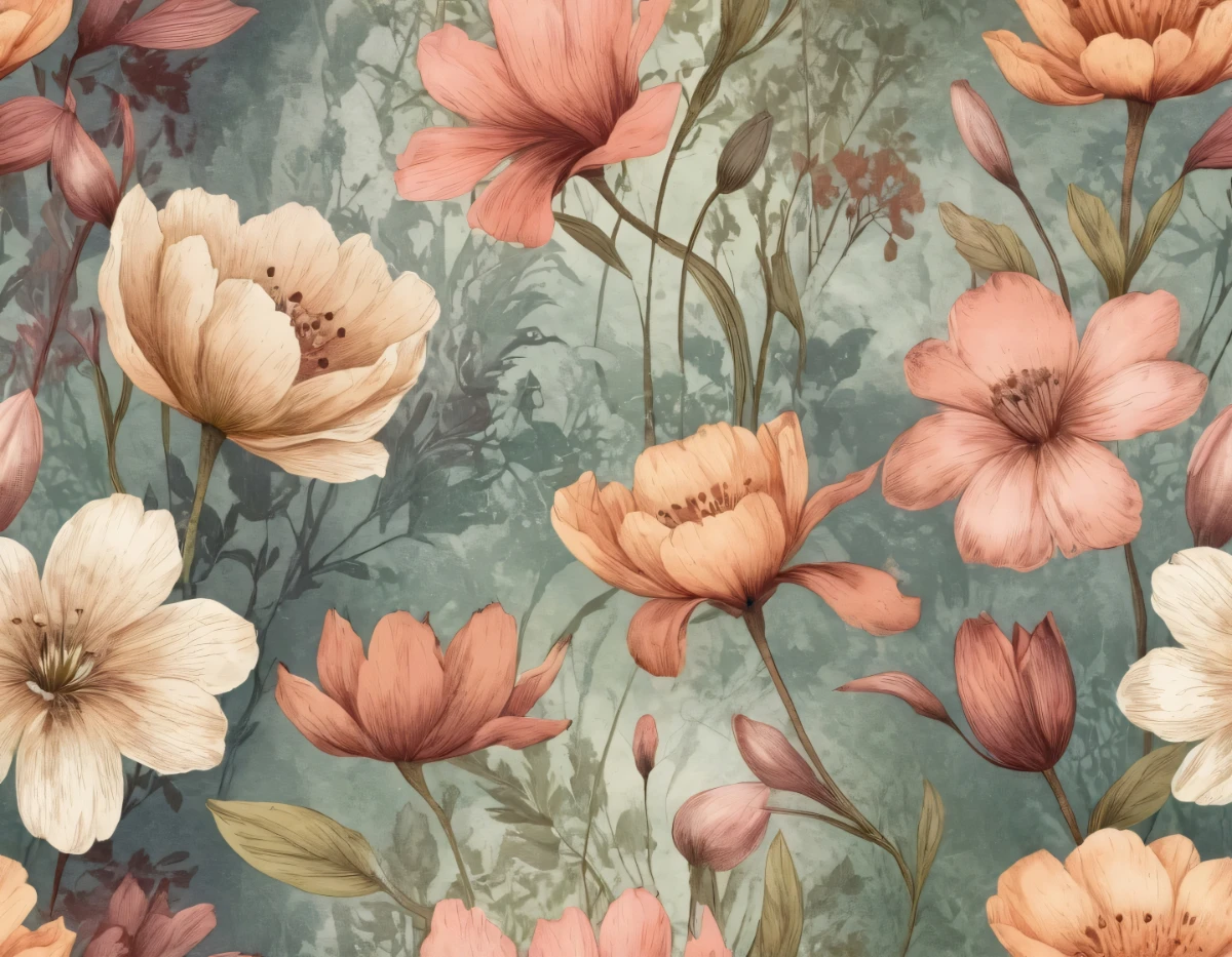 Duvar Kağıdı Çiçek Desen (Model -2053)