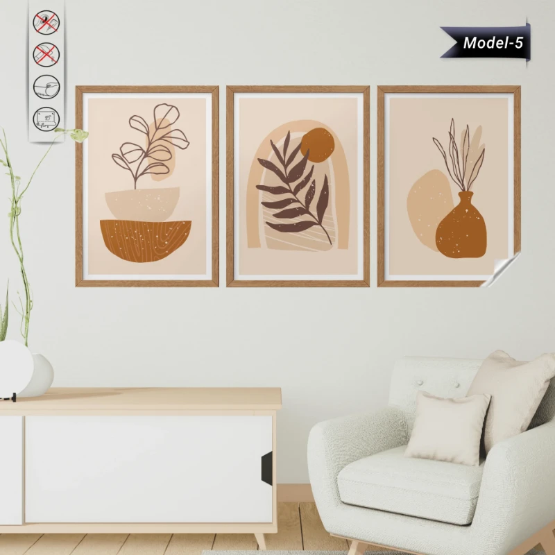 Statik Tutunma Özellikli Tablo - Poster Modern (Model-5) (50X70)