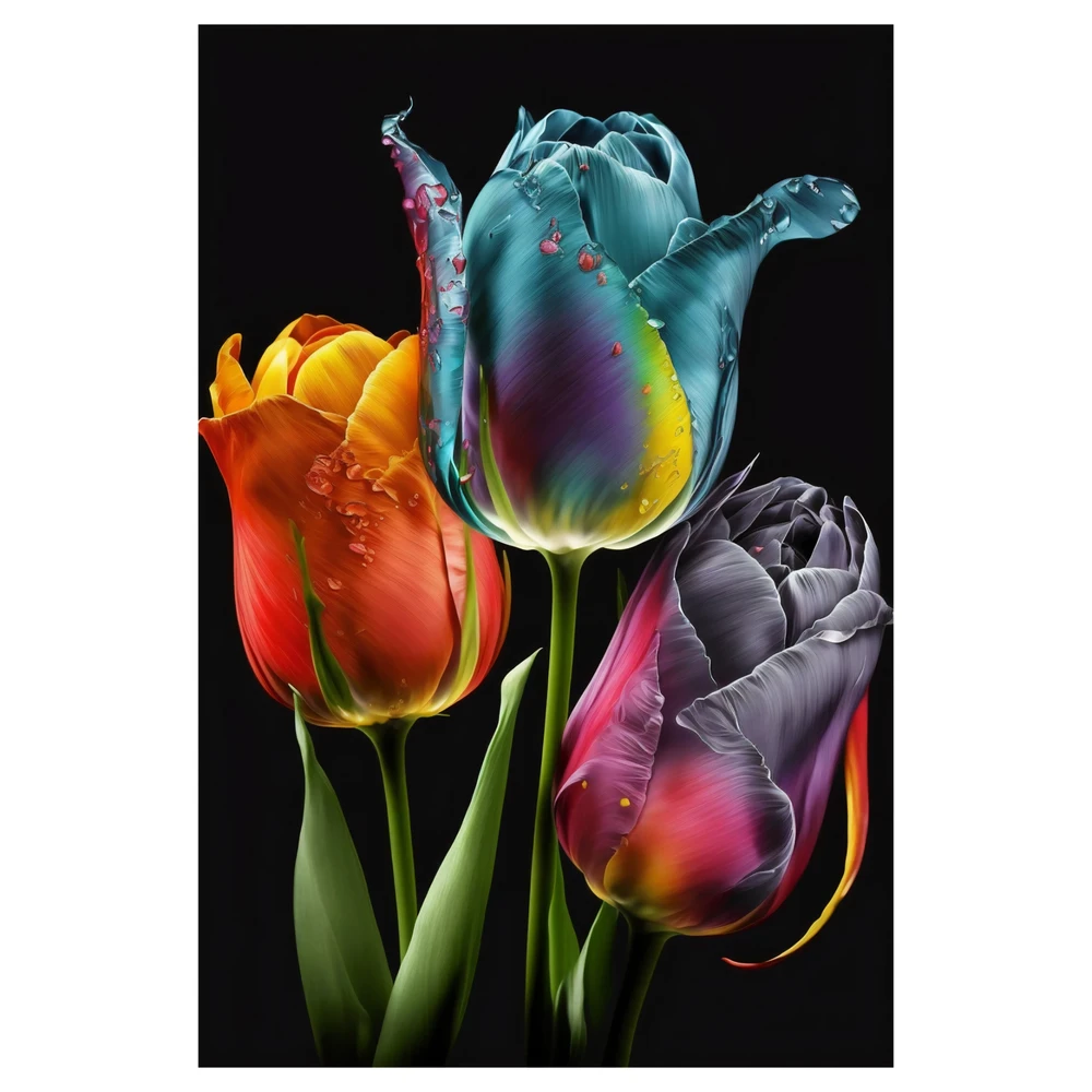 Yapışkanlı Keçe Tablo - Poster Çiçek (Model- 14) 