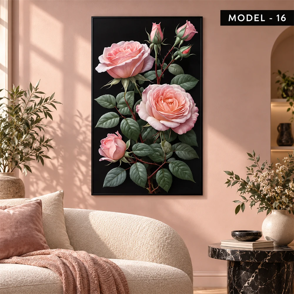 Yapışkanlı Keçe Tablo - Poster Çiçek (Model- 16)
