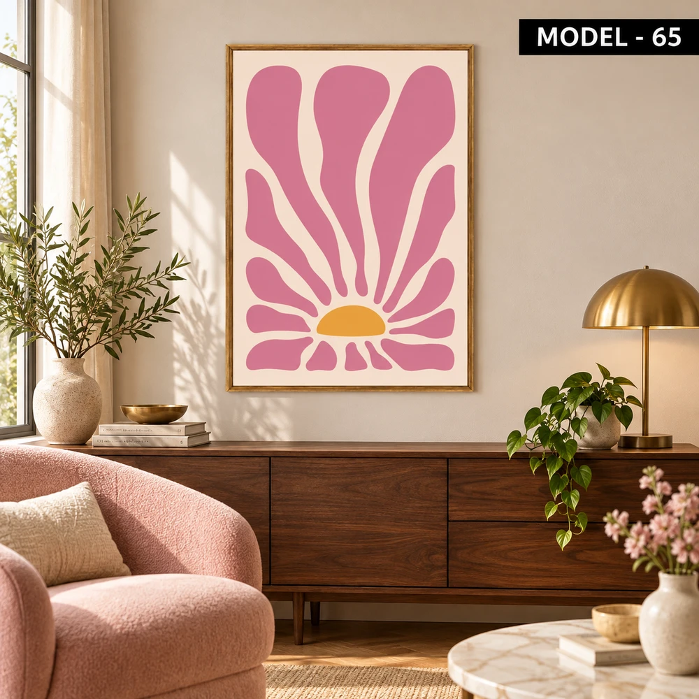 Yapışkanlı Keçe Tablo - Poster Çiçek (Model- 65)