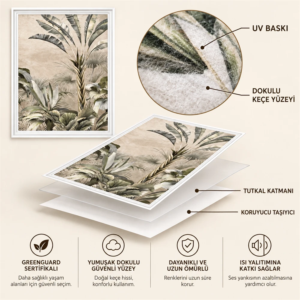 Yapışkanlı Keçe Tablo - Poster Çiçek (Model- 89) 