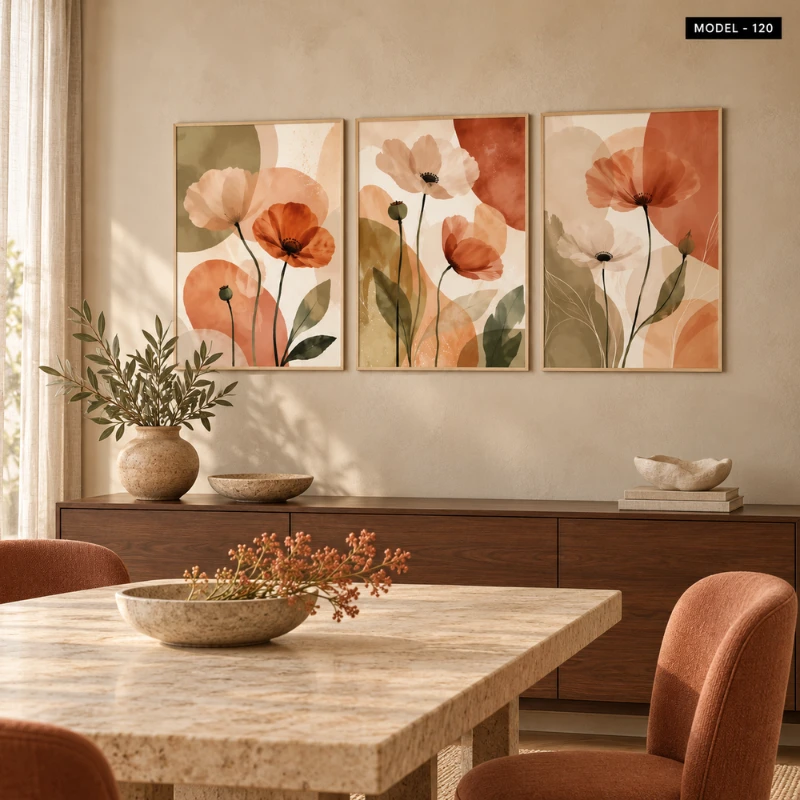 Yapışkanlı Keçe Tablo - Poster Çiçek (Model-120)
