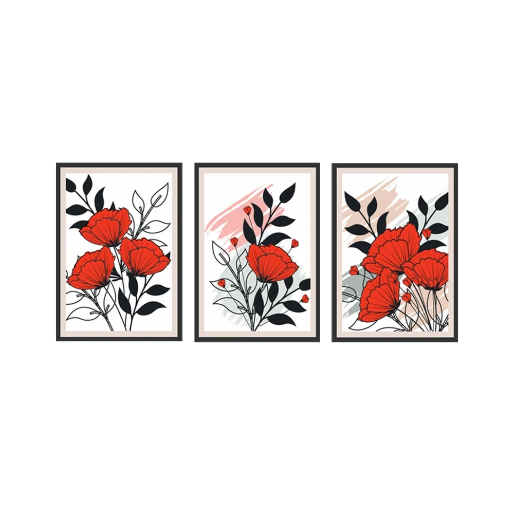 Yapışkanlı Keçe Tablo - Poster Çiçek (Model- 48) 
