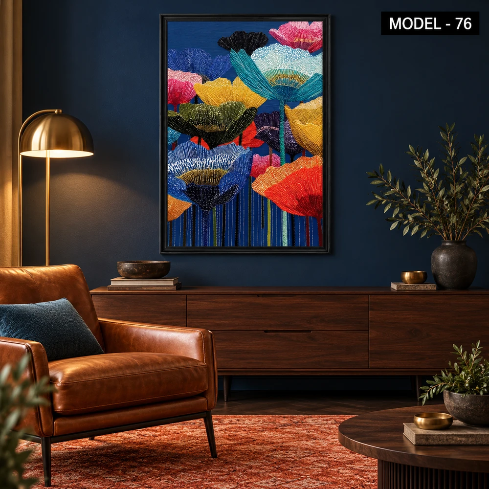 Yapışkanlı Keçe Tablo - Poster Çiçek (Model- 76)