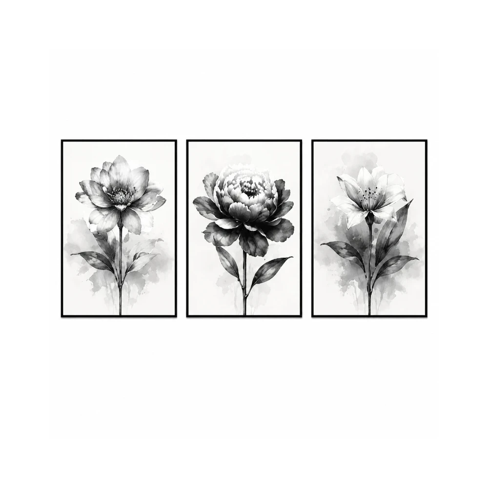 Yapışkanlı Keçe Tablo - Poster Çiçek (Model- 93) 