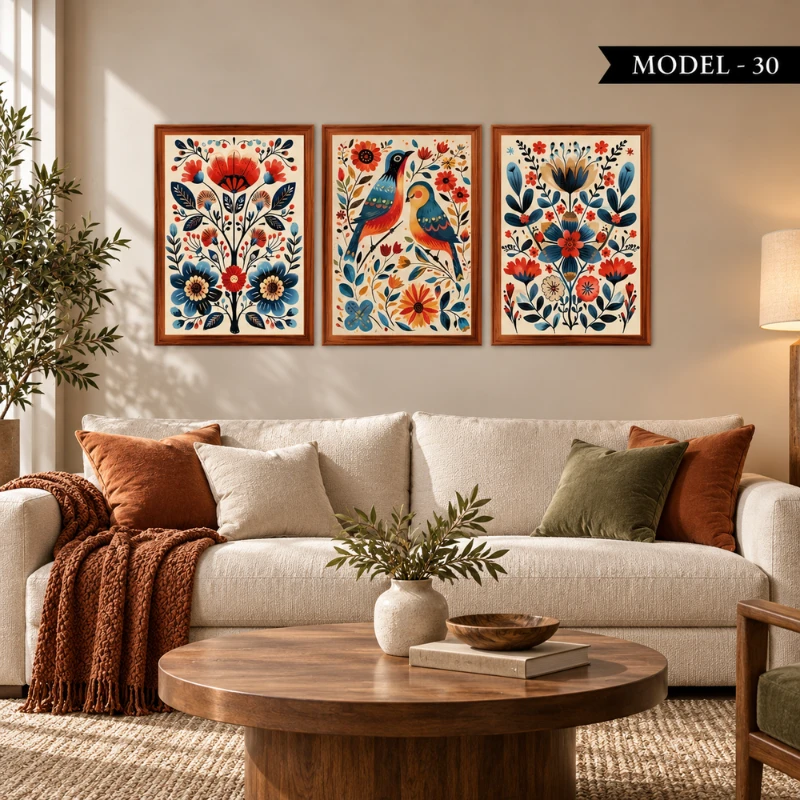 Yapışkanlı Keçe Tablo - Poster Çiçek (Model- 30)
