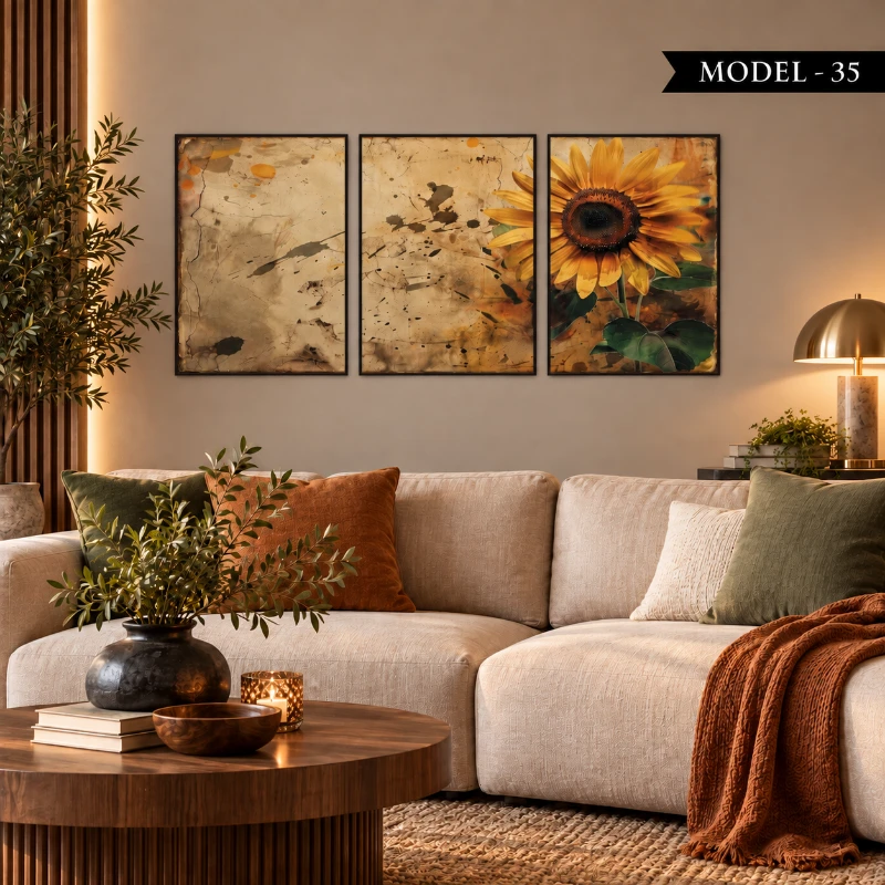 Yapışkanlı Keçe Tablo - Poster Çiçek (Model- 35)