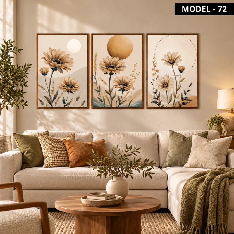 Yapışkanlı Keçe Tablo - Poster Çiçek (Model- 72)
