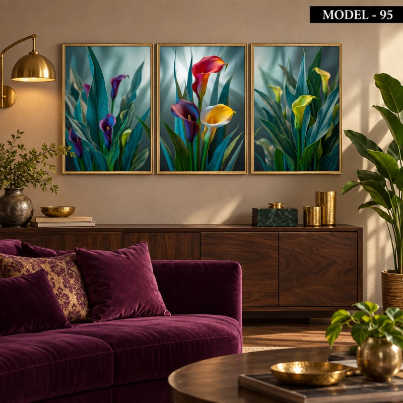 Yapışkanlı Keçe Tablo - Poster Çiçek (Model- 95)