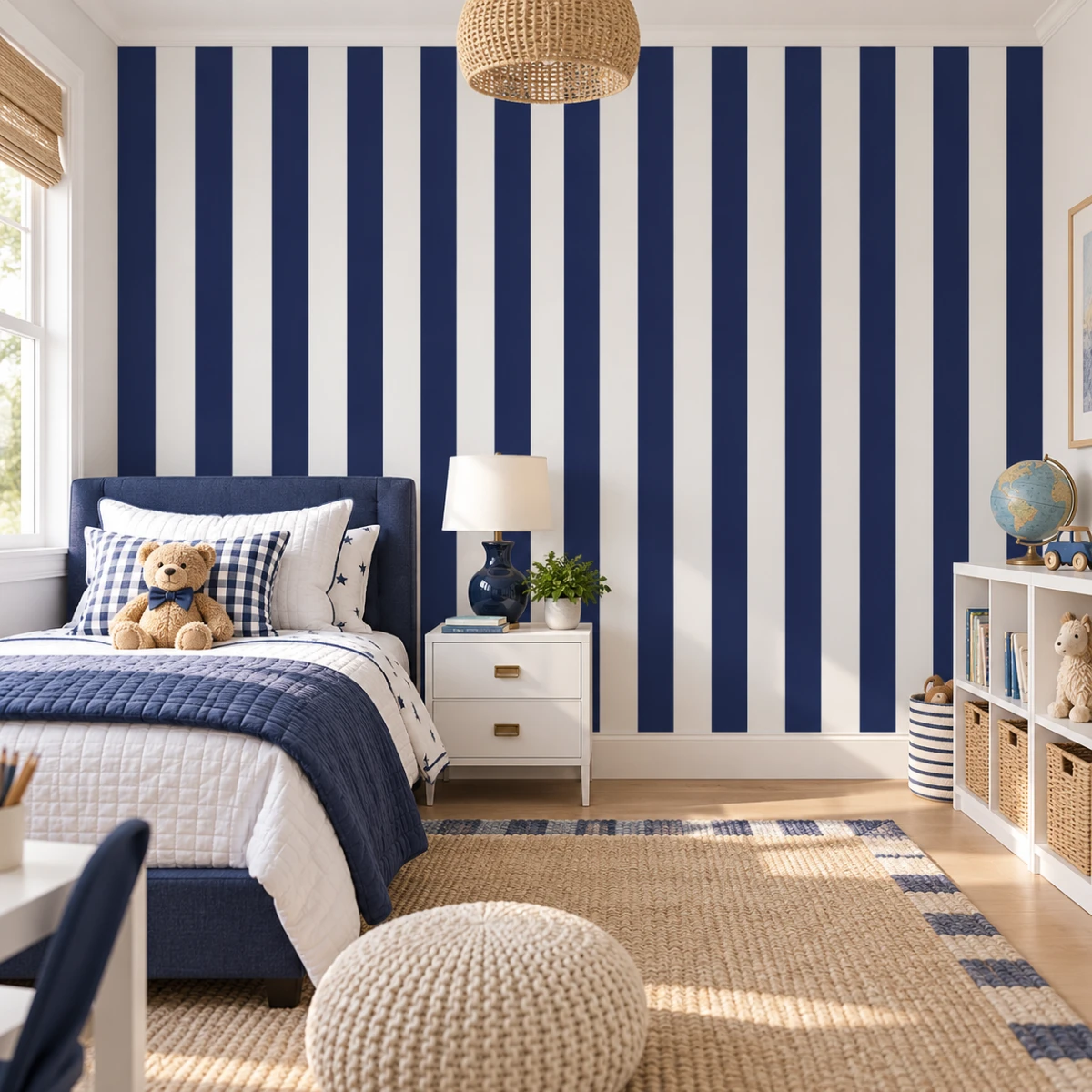 Yapışkanlı Keçe Duvar Kağıdı Çıta Desen (Model - 9048)