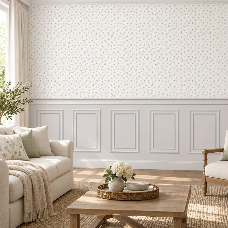 Yapışkanlı Keçe Duvar Kağıdı Çiçek Desen (Model - 2058)