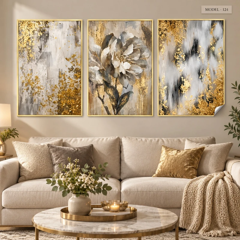 Statik Tutunma Özellikli Tablo - Poster Çiçek (Model- 124)