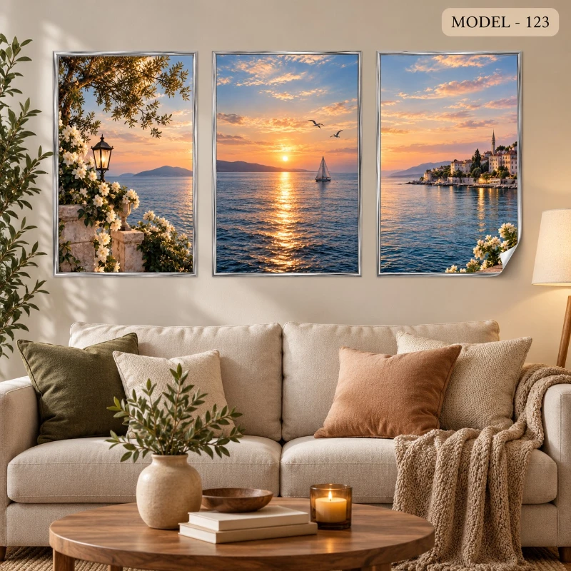 Statik Tutunma Özellikli Tablo - Poster Manzara (Model- 123)