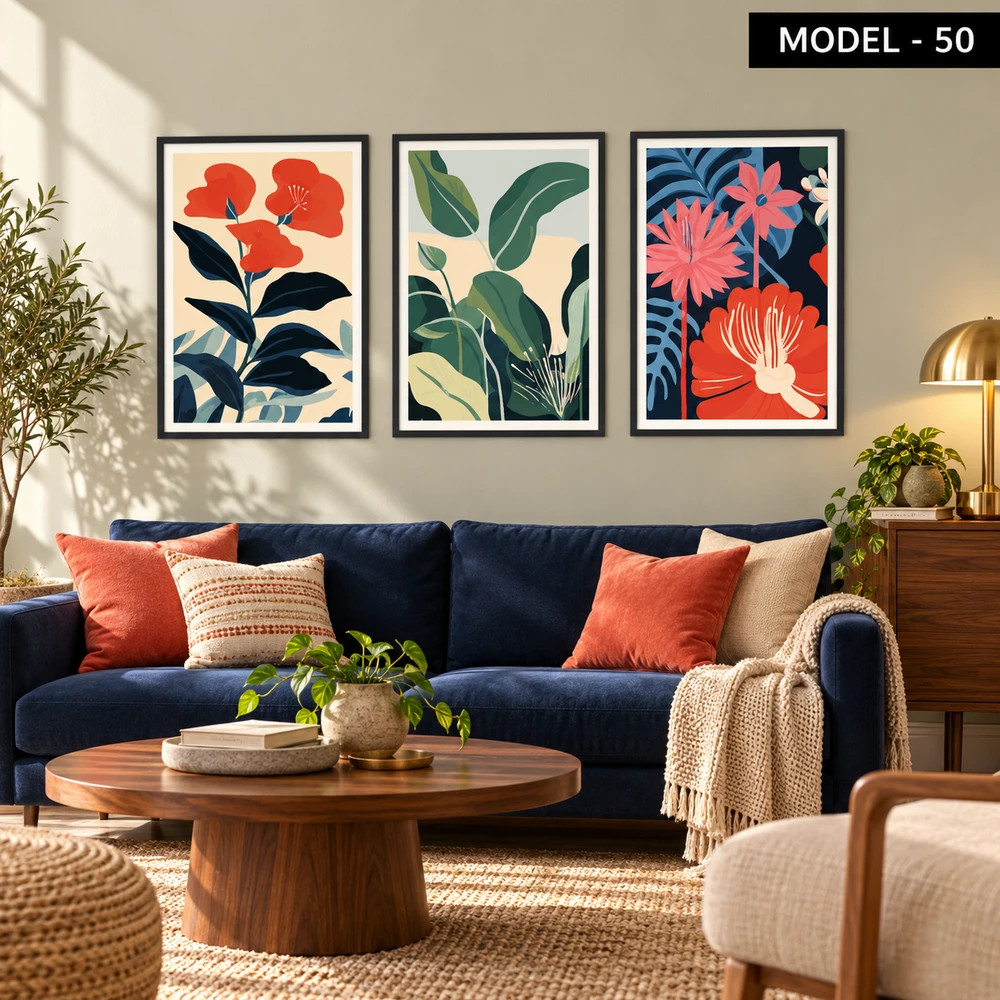 Yapışkanlı Keçe Tablo - Poster Çiçek (Model- 50)