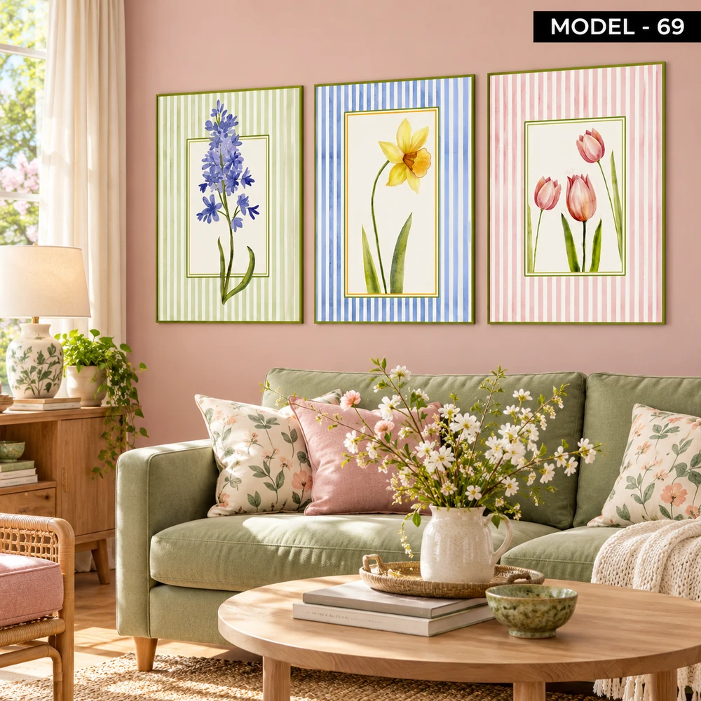 Yapışkanlı Keçe Tablo - Poster Çiçek (Model- 69)