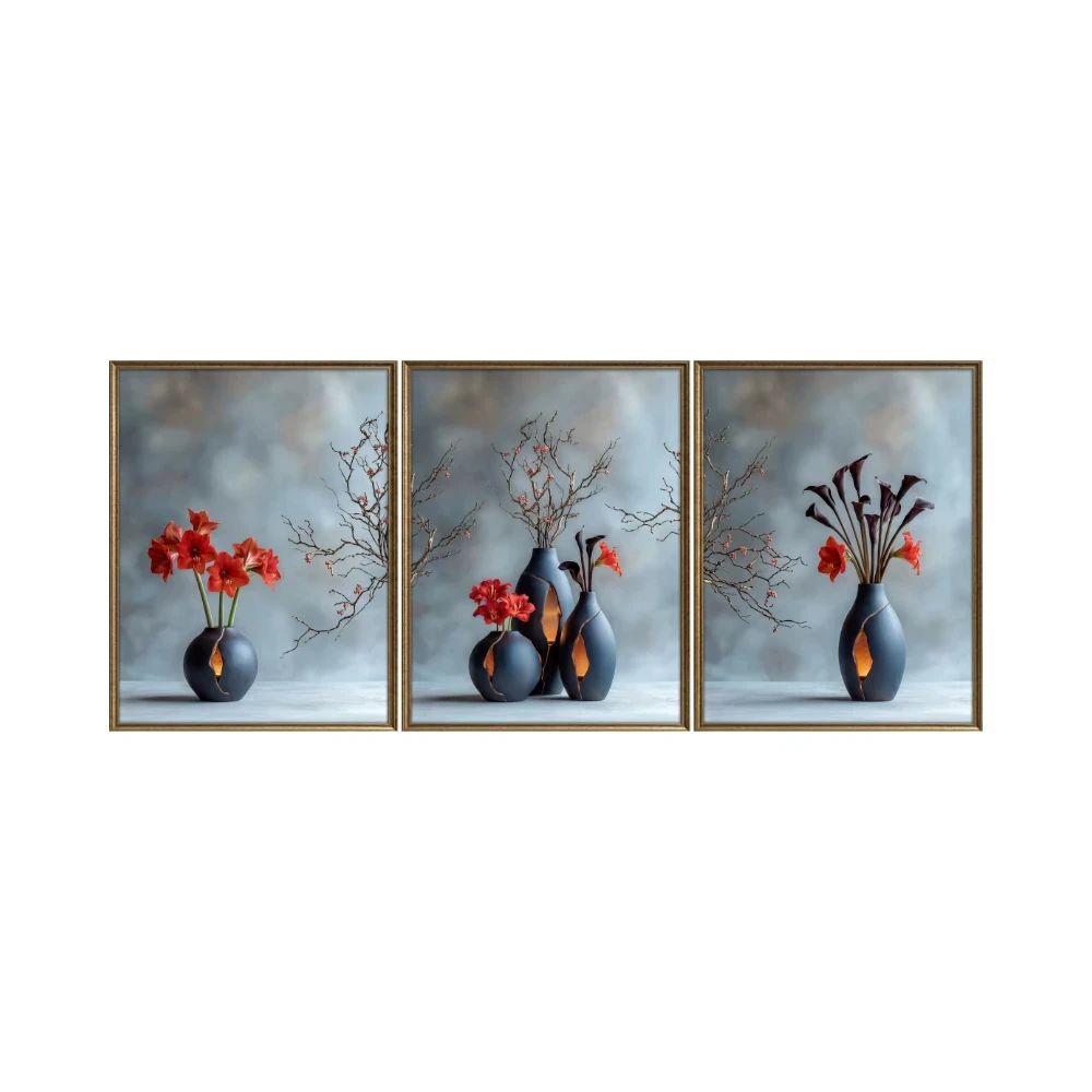 Yapışkanlı Keçe Tablo - Poster Çiçek (Model-106) 