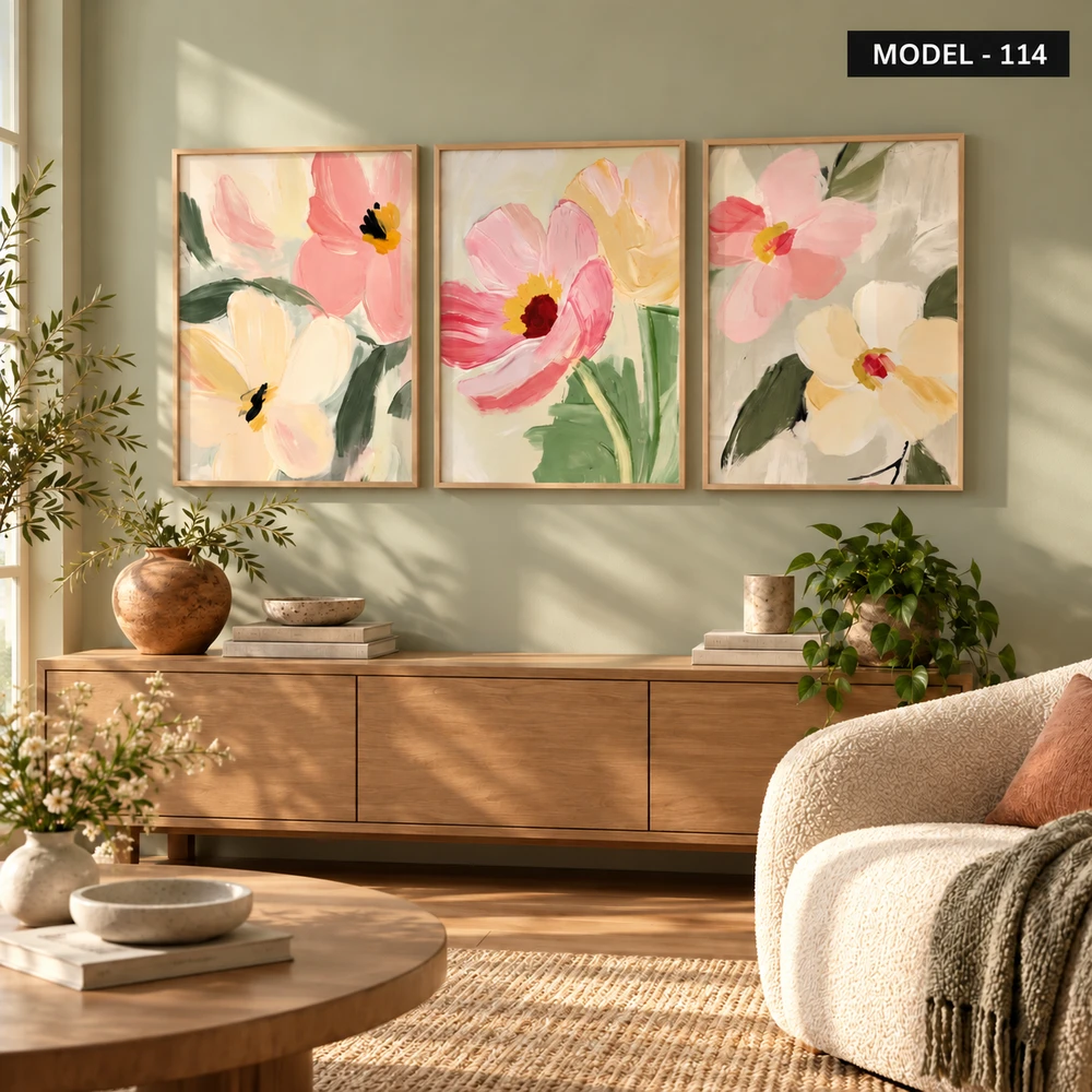 Yapışkanlı Keçe Tablo - Poster Çiçek (Model-114)