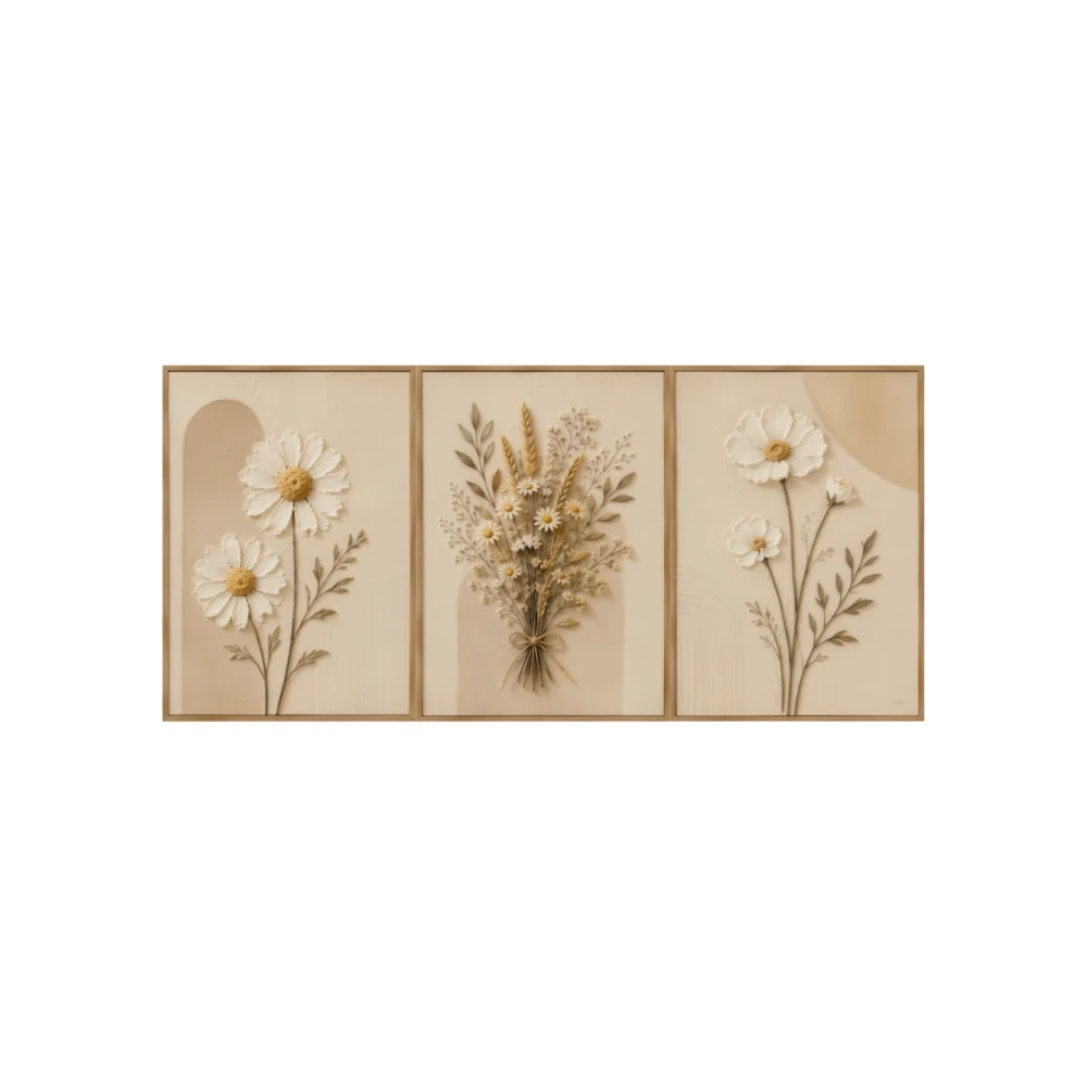 Yapışkanlı Keçe Tablo - Poster Çiçek (Model-116) 
