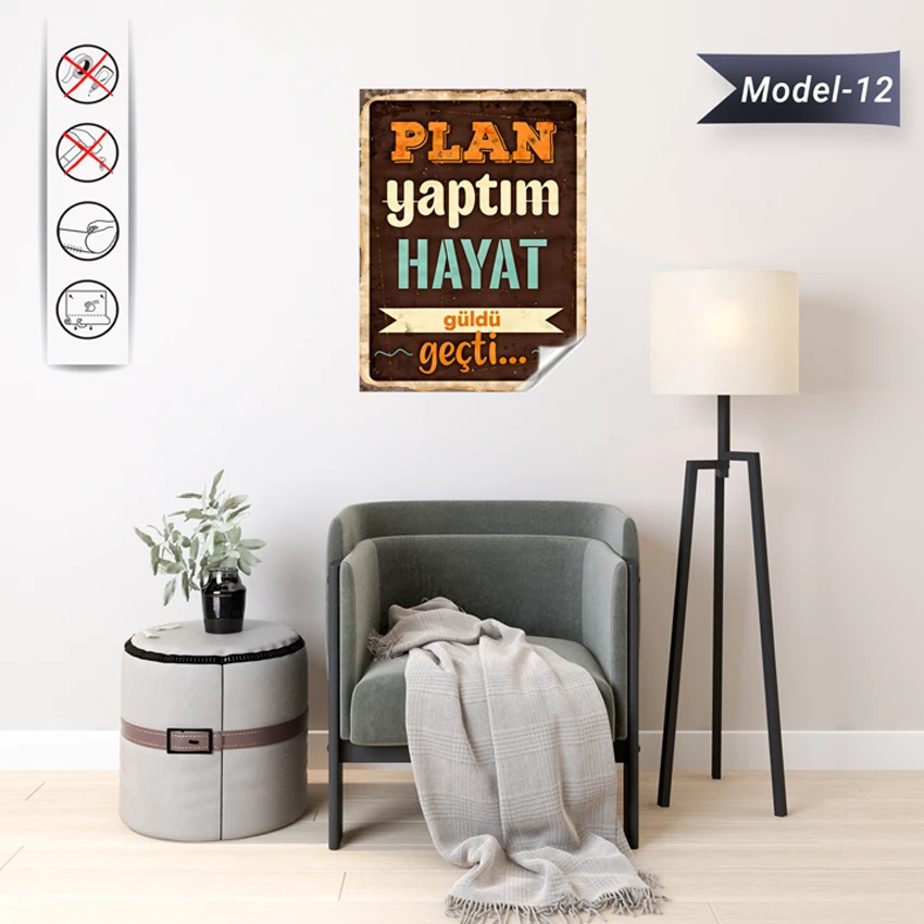 Statik Tutunma Özellikli Tablo - Poster Mizah (Model -12)