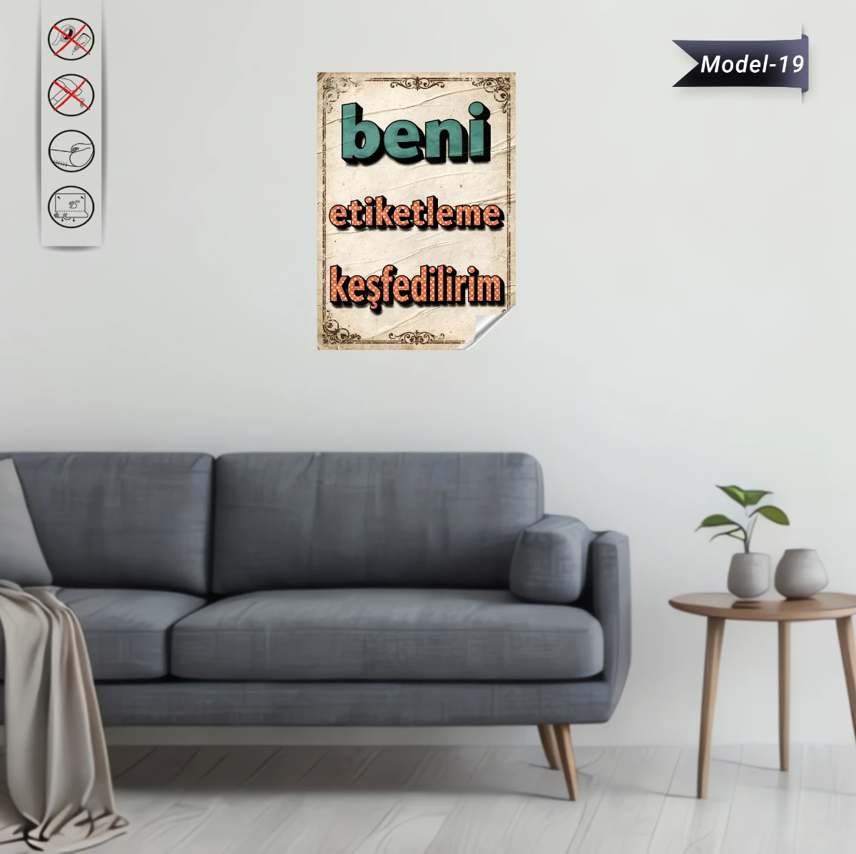 Statik Tutunma Özellikli Tablo - Poster Mizah (Model -19)